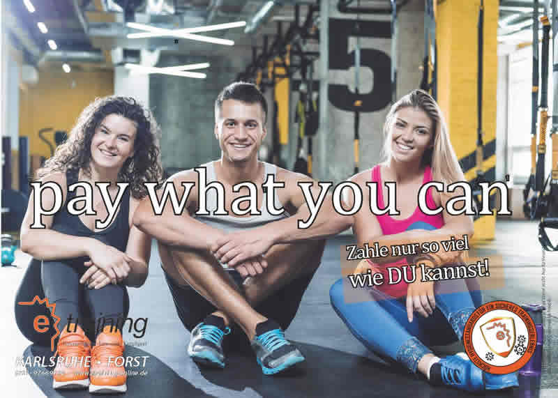 e-training Fitnessclub Kampfsport Personal Training pay what you can